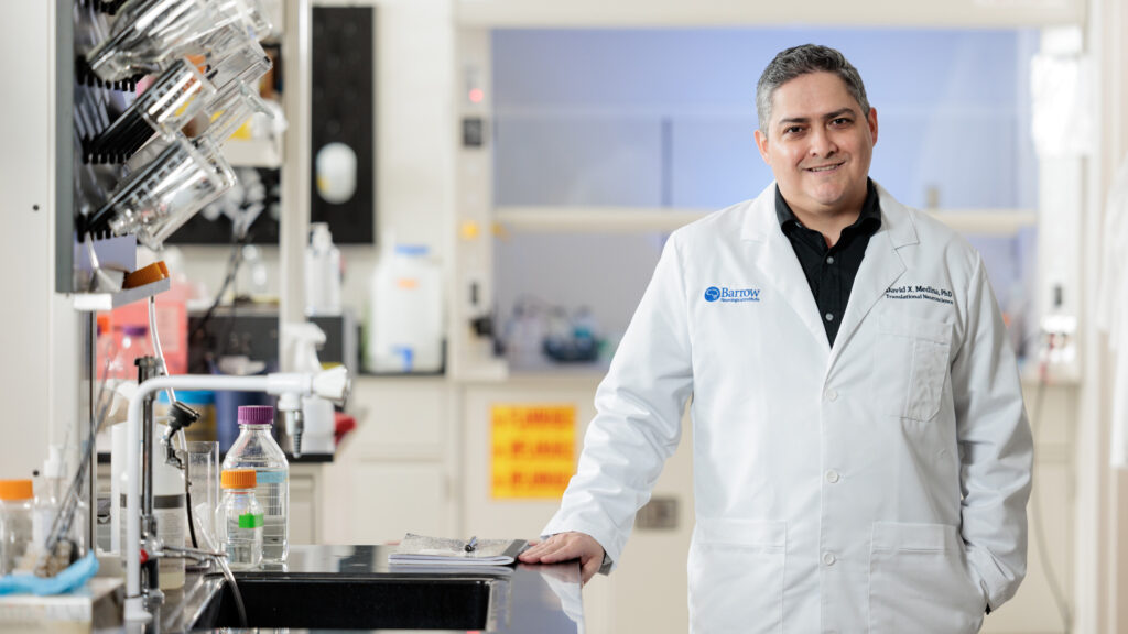 Photo of David Medina, PhD, in the laboratory