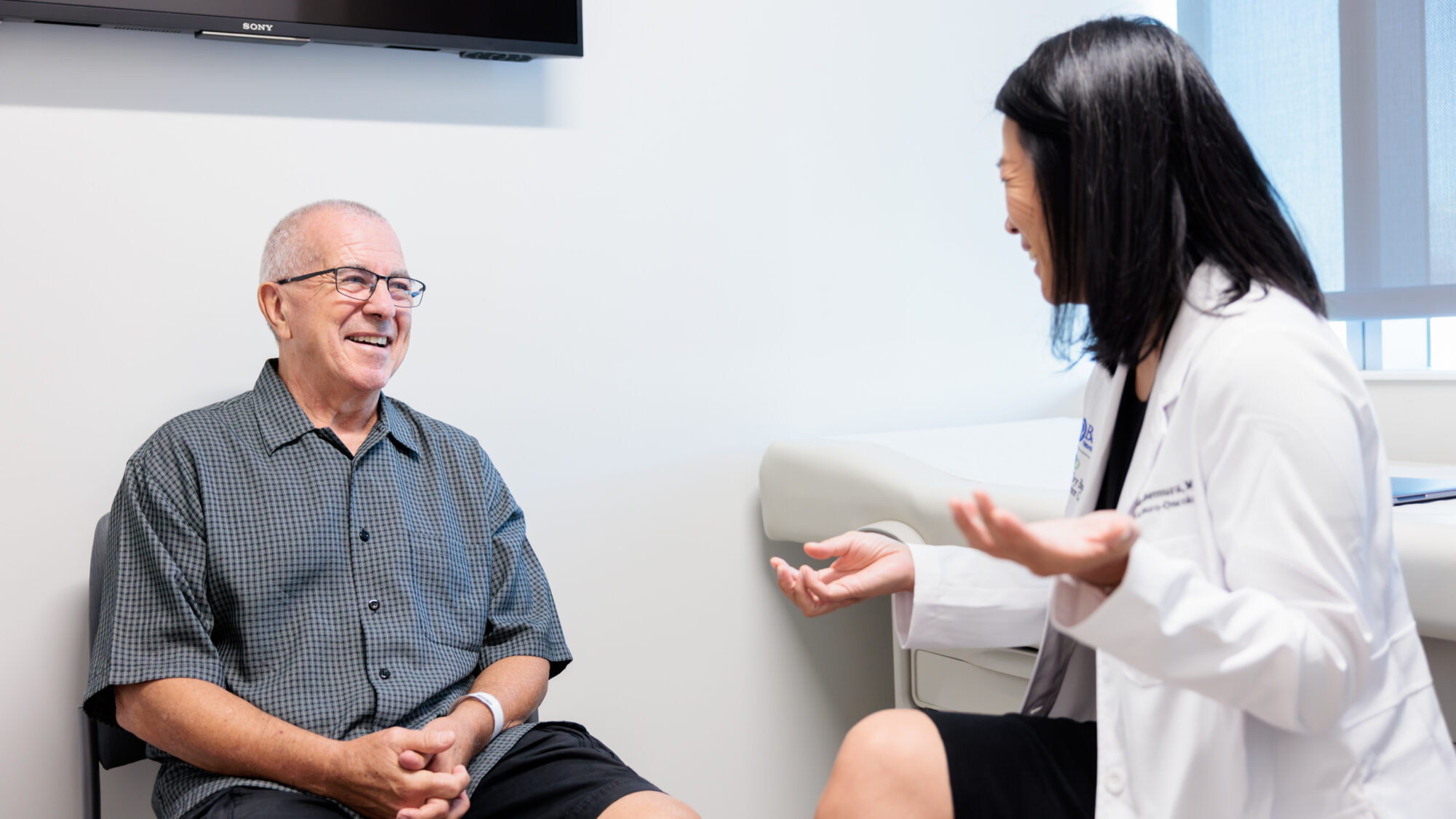 neuro-oncologist yoshie umemura counsels a brain tumor patient