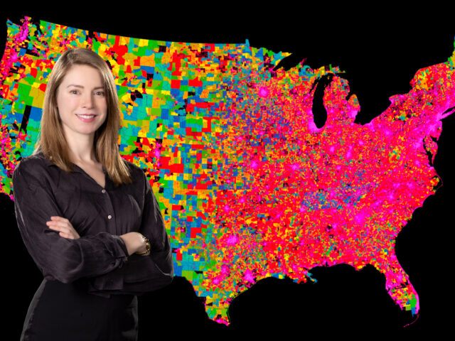 brittany krzyzanowski superimposed on a map of parkinson's disease incidence in the united states