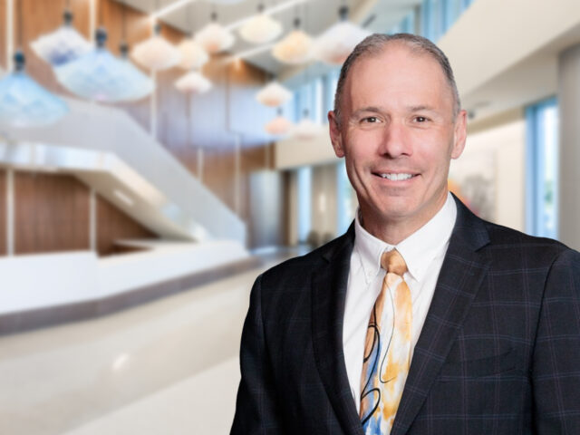 neurologist brad racette in the neuroplex atrium at barrow neurological institute