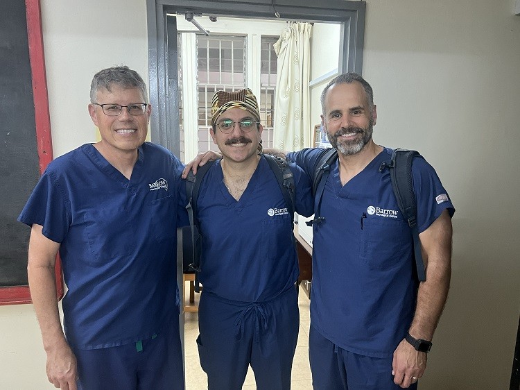 Dr. John Karis, director of MRI and brain imaging in our Department of Neuroradiology, (left) and Dr. Jeremy Hughes, director of our Neuroradiology Fellowship Program, (right) with Habib