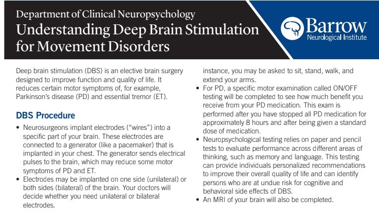 click to view dbs for movement disorders flyer